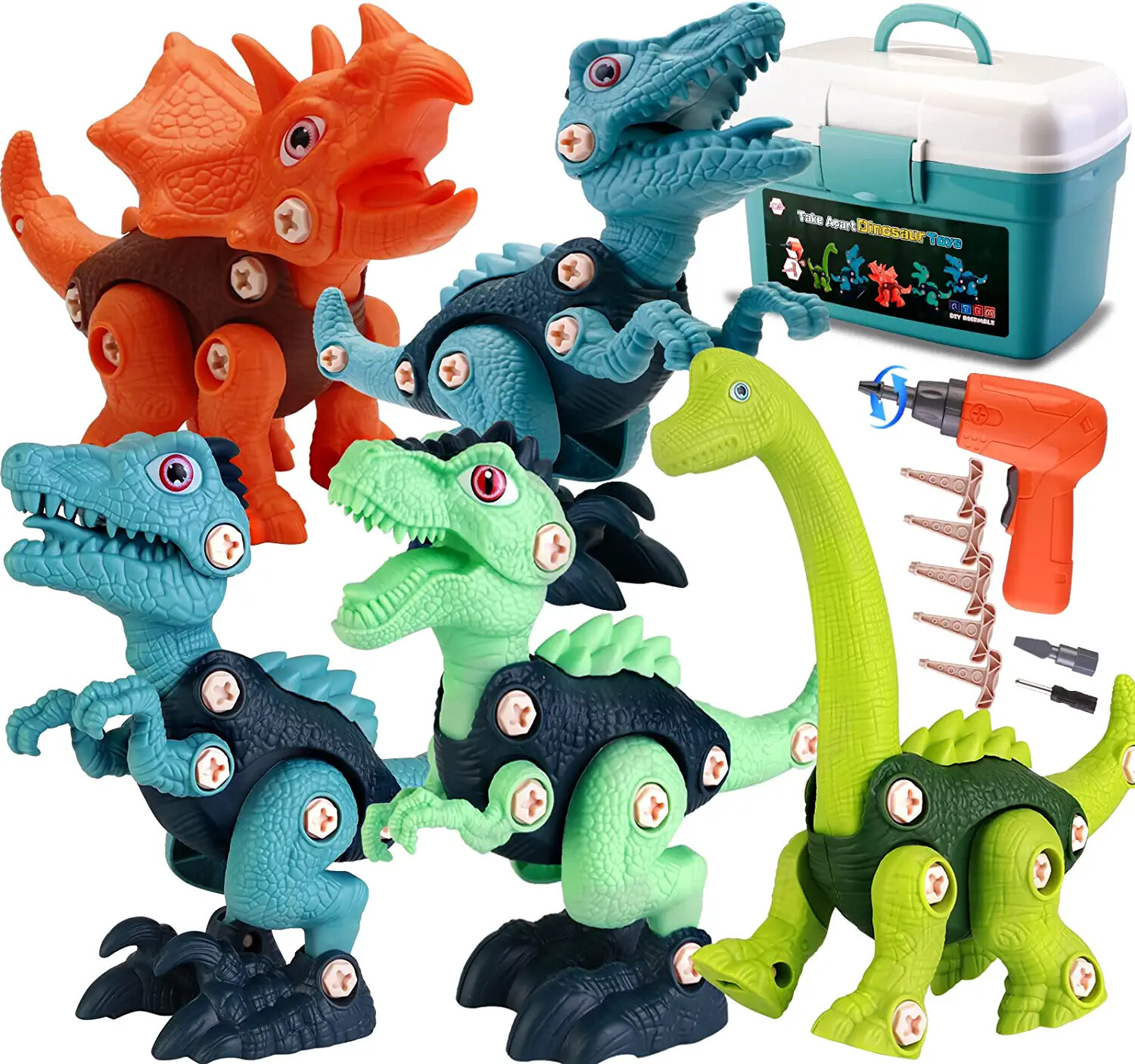 Take Apart Dinosaur Toys STEM Construction Building Set w/Box for Kids Age 3-8