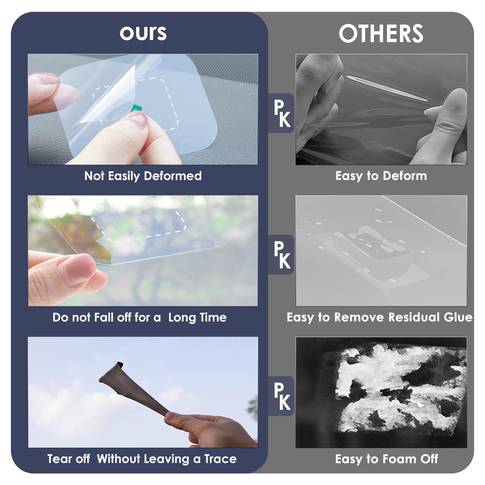 8Pcs Dashcam Windshield Sticker, Electrostatic Stickers for Dash Cam, 8-pcs