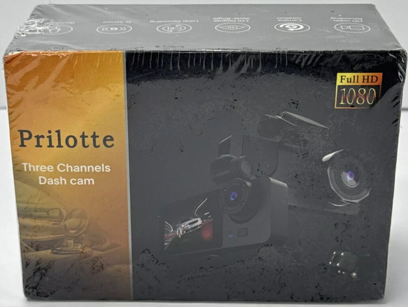 Prilotte 1080 FHD Three Channel 4k Dash Cam – SEALED!
