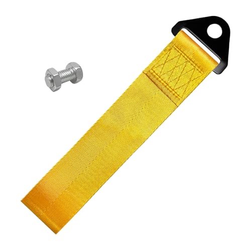 Racing Tow Strap, Nylon Decorative Trailer Belt JDM Sports Towing Hook Yellow