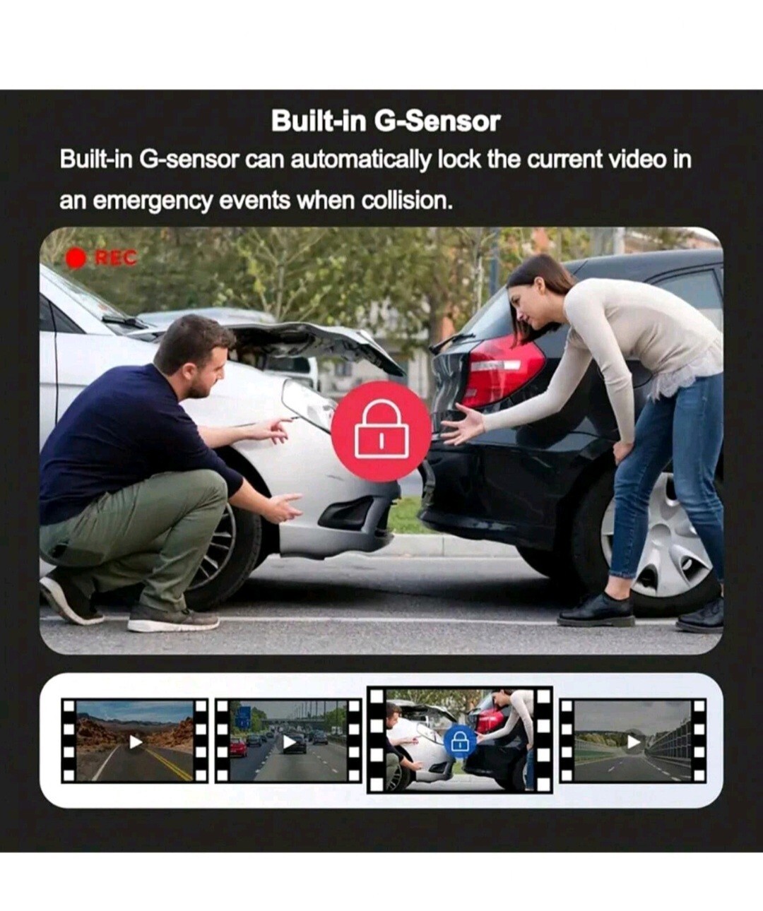 HD 1080P Car Dual Lens Dash Cam Front&Inside Video Recorder Camera G-sensor 32GB