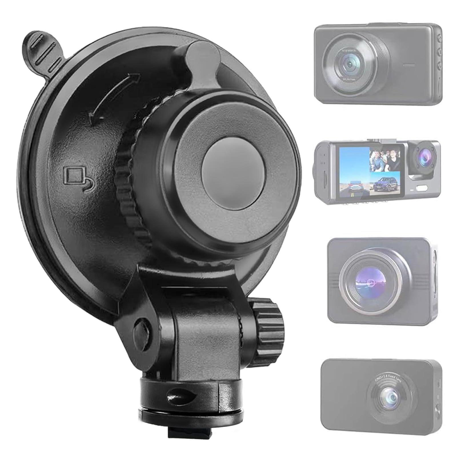 S503 Suction Cup Dash Cam Mount Holder 5th Gen with 3pcs 360 Rotating Joints …
