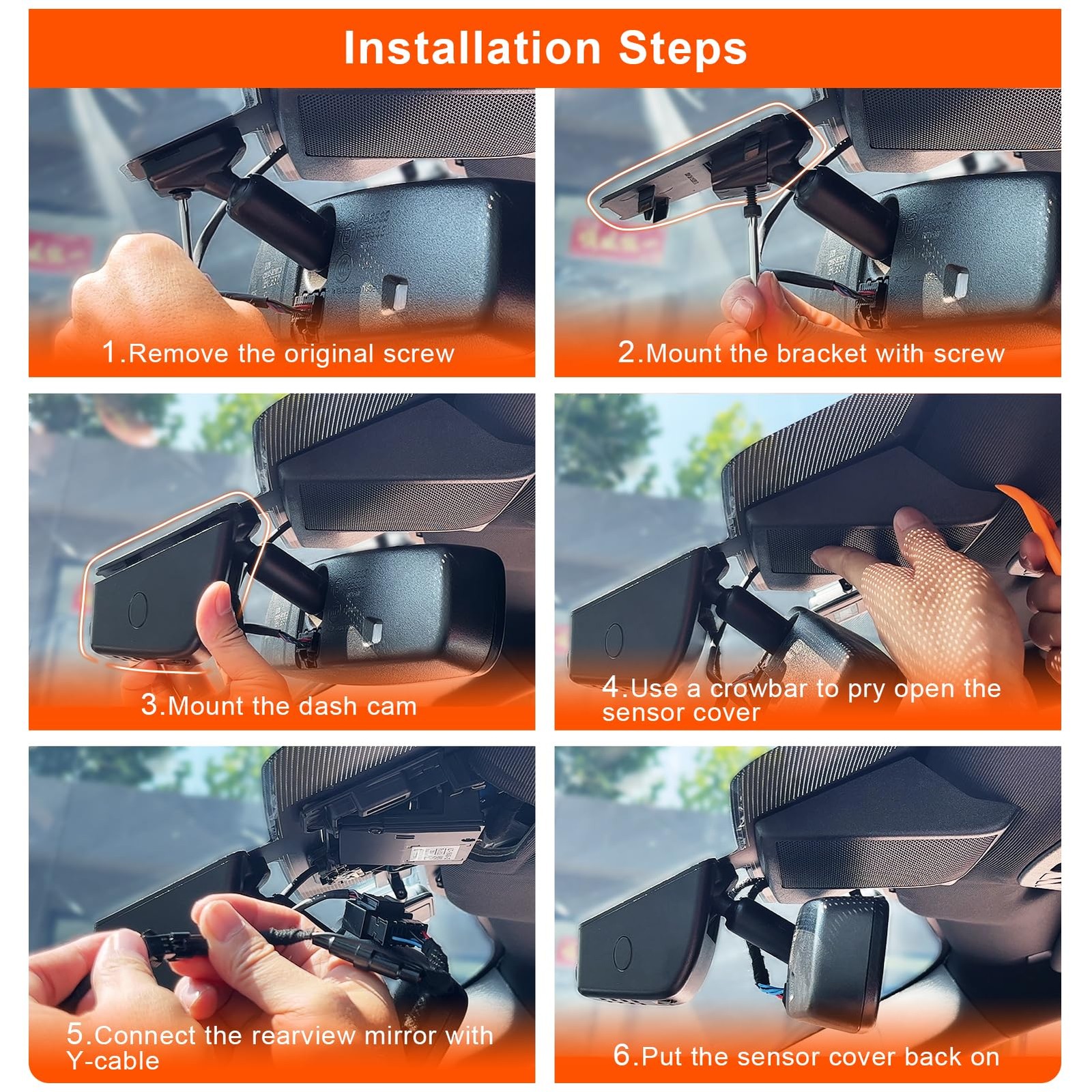 Mangoal Front 4K & Rear 1080P Dash Cam fit for Ford F150 2018-2026 F250/F350/…