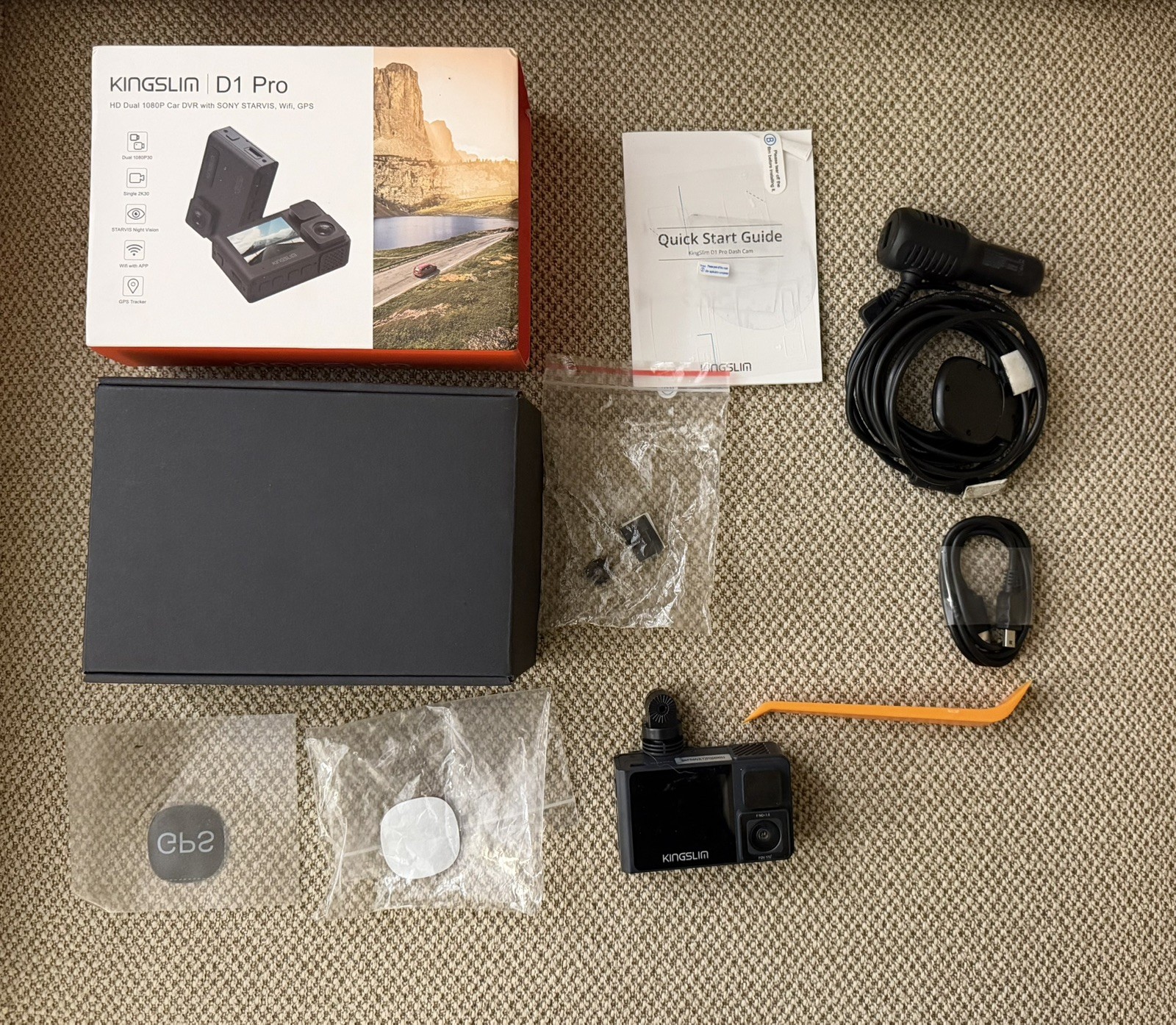 Kingslim D1 Pro 2K Dash Cam Front and Inside with Wi-Fi GPS – 2K/1080p