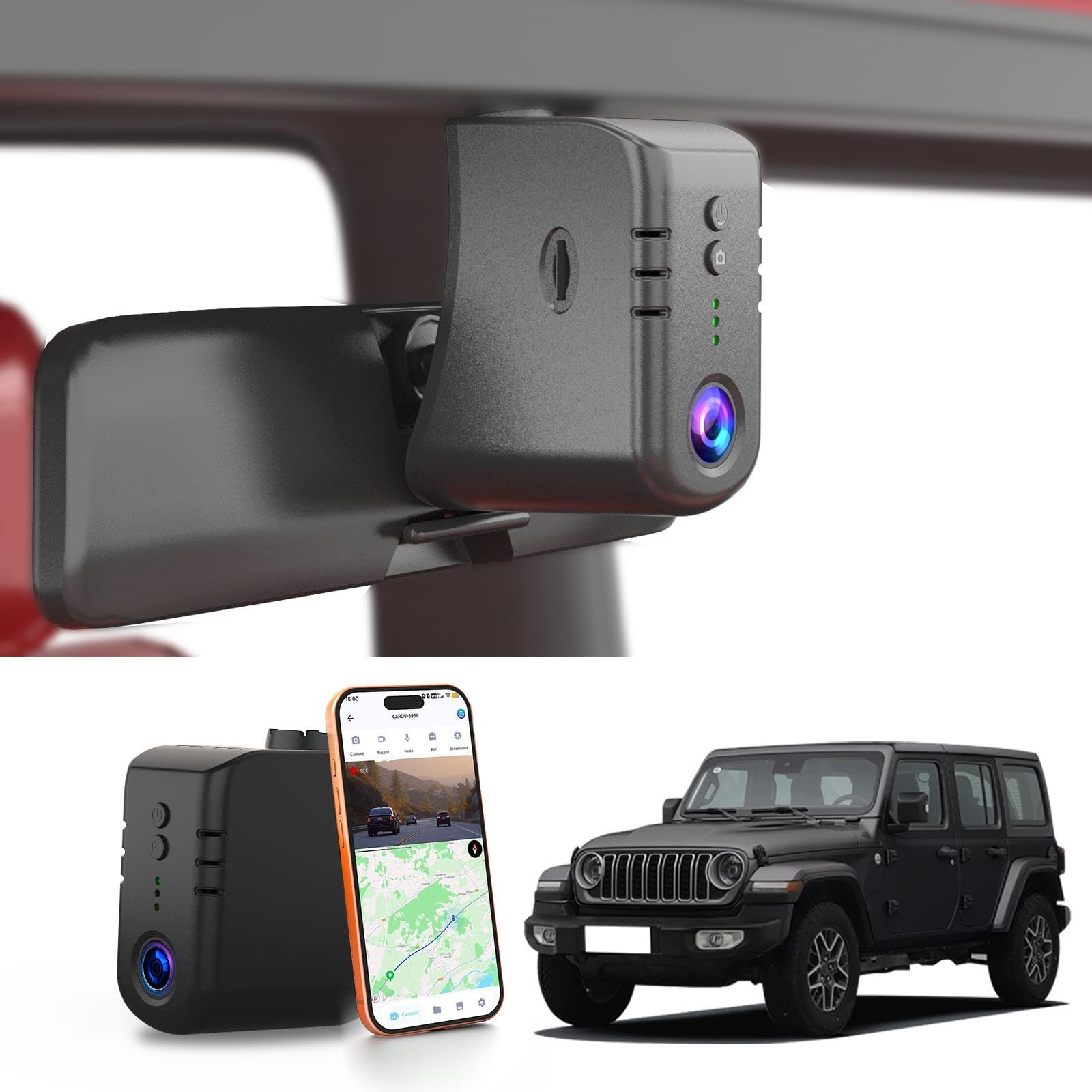 GATGIT Front 4K Dash Cam Custom fit for Jeep Gladiator JT 2018 2019 2020 2021…