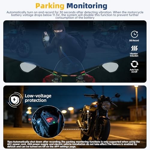 Motorcycle Dash Camera 2K Front and Rear Camera, 5G WiFi High Speed Black-Q3L