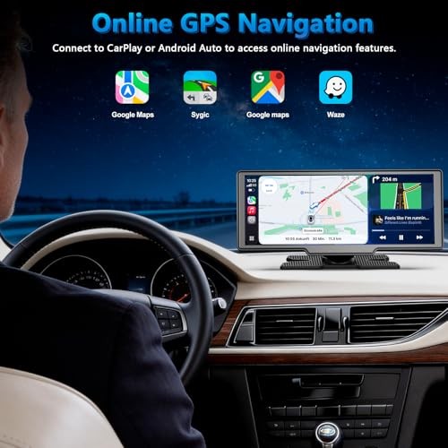 Portable Wireless Carplay Screen with Dashcam – 10.26 Inch Car Play Tablet