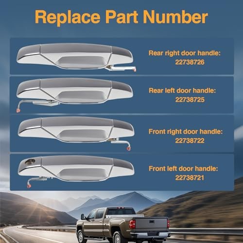 Chrome Exterior Front Rear Left Driver & Right Passenger Door Handles