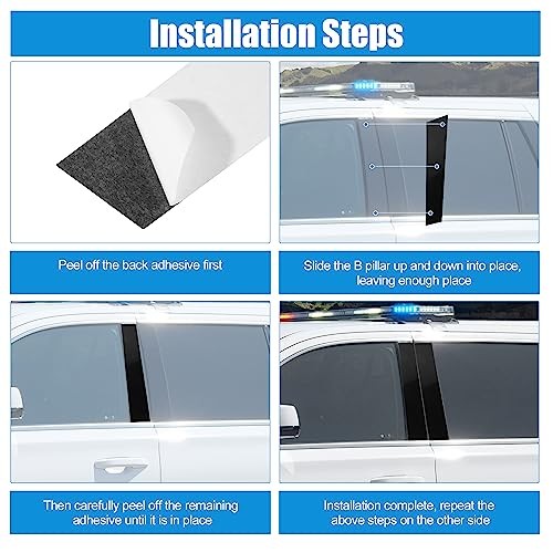 6 Pcs Windshield B Pillar Trim Exterior Garnish Front Rear Left Right for