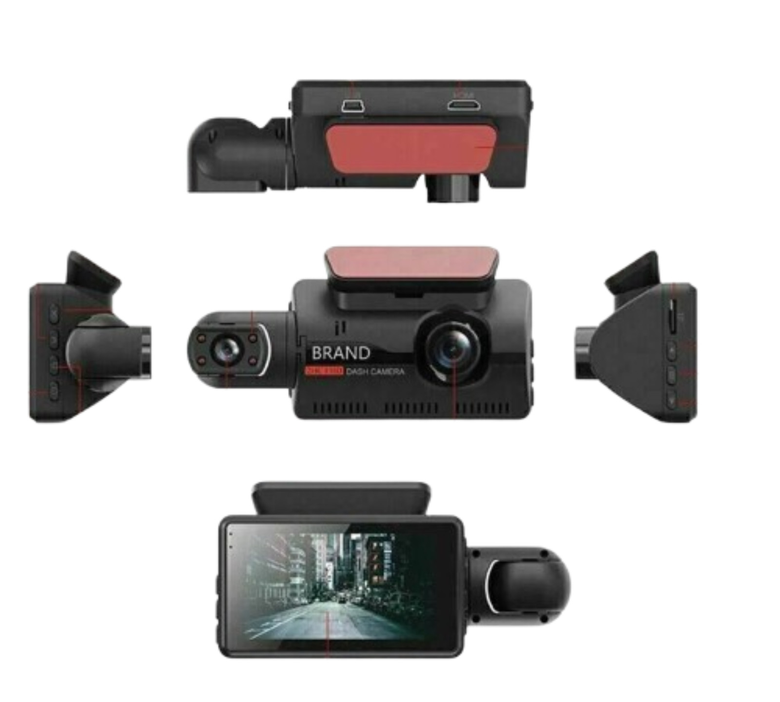 1080P Dual Lens Car DVR Dash Cam Front & Inside with G-Sensor & WiFi