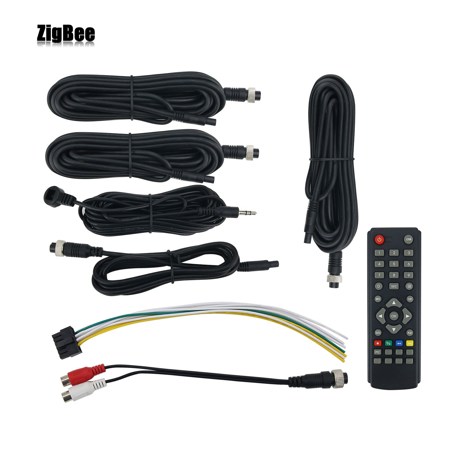 4CH Vehicle Car Mobile DVR Security Video Recorder w/ 4 CCD Camera Cable Remote