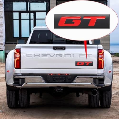 2 Pcs GT Emblem 3D Metal Nameplate Badge Decal Car Side Rear Front Trunk Black