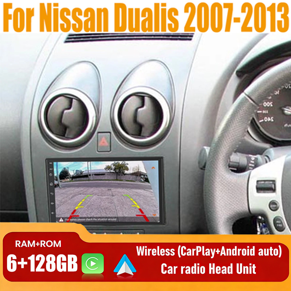 7” Apple Carplay & Android Auto Head Unit Car Radio For Nissan Dualis 2007-2013