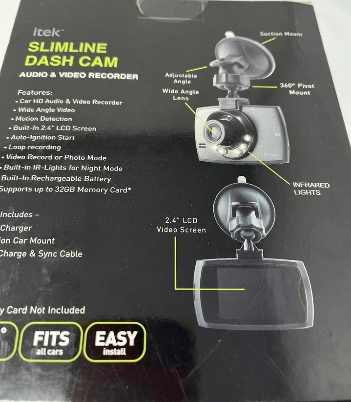 iTek Soundlogic Slimline HD Dash Cam Audio & Video Recorder