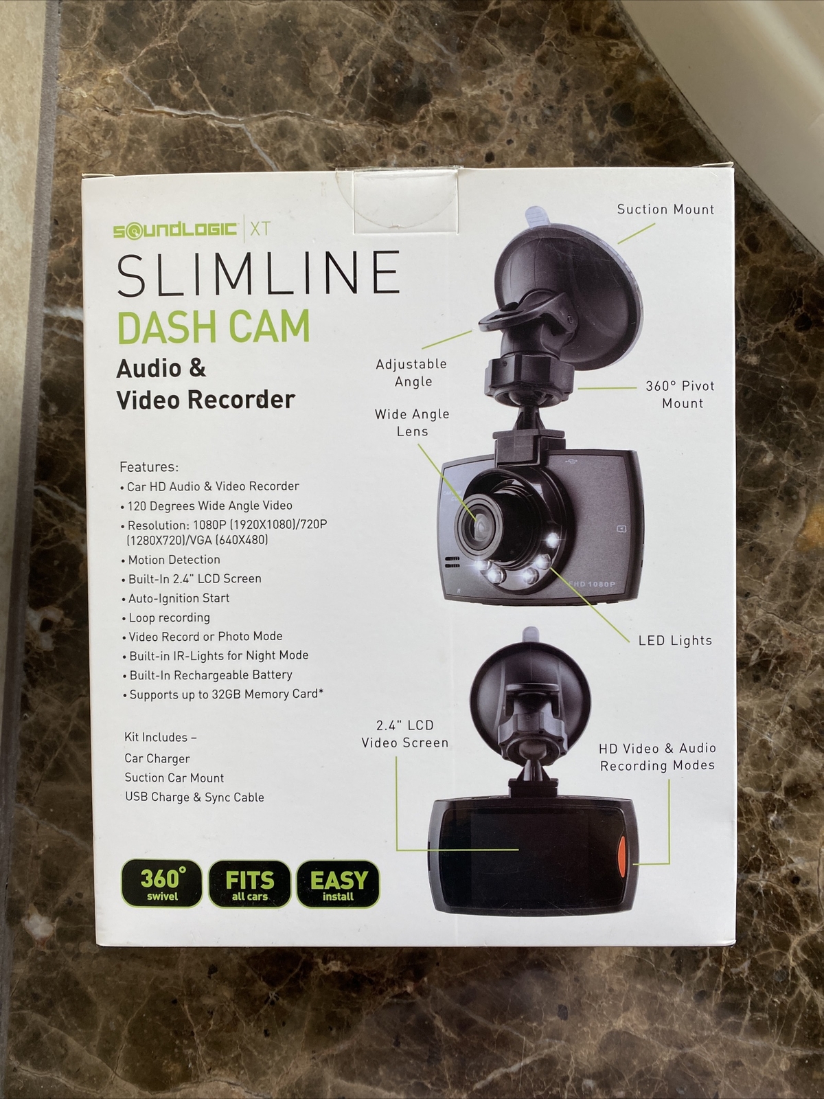 NEW Itek Slimline Dash Cam Audio & Video Recorder Fits All Cars Bonus 4GB Card