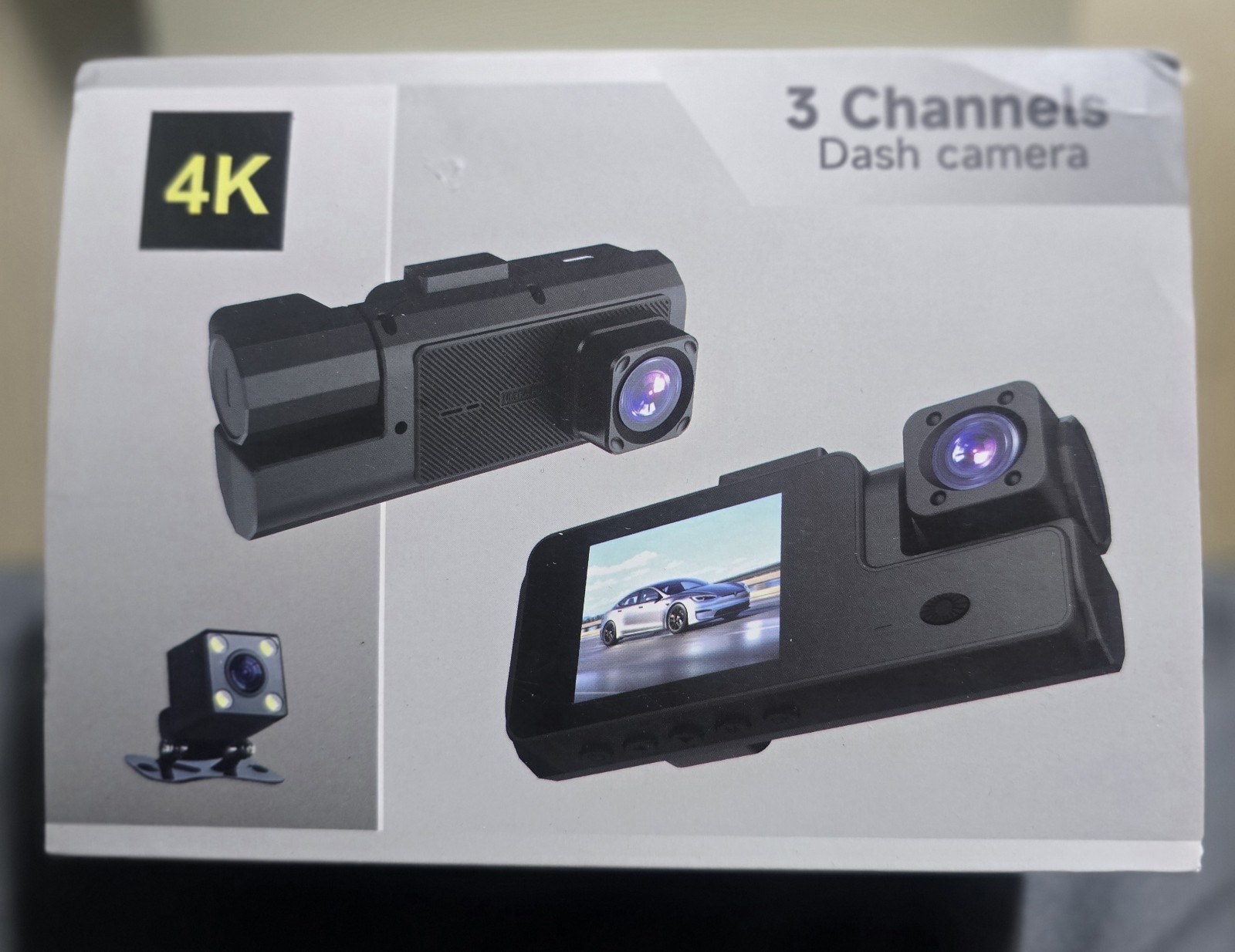 4k Dash Cam-3 channels-NEW- Never set up or used!!