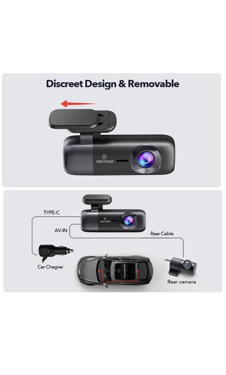REDTIGER F9 4K Dash Cam Front Rear Dash Camera WiFi GPS