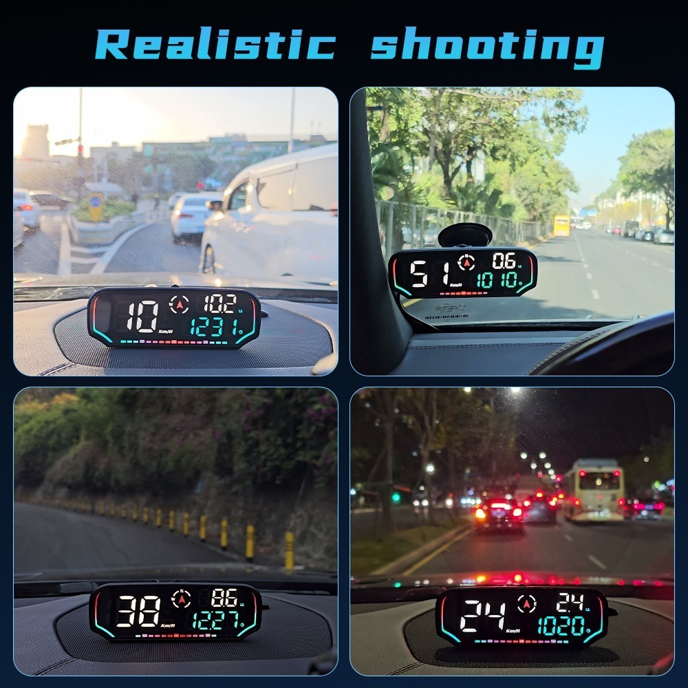 GPS Speedometer HUD LCD Display With Over‑Speed & Fatigue Driving Alerts