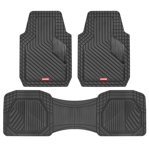 MetallicGuard Car Floor Mats Full Set – Durable Rubber Floor Black & Black