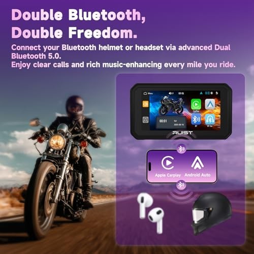 MOX61 Motorcycle Carplay HD Touchscreen 6.1in Wireless IP67