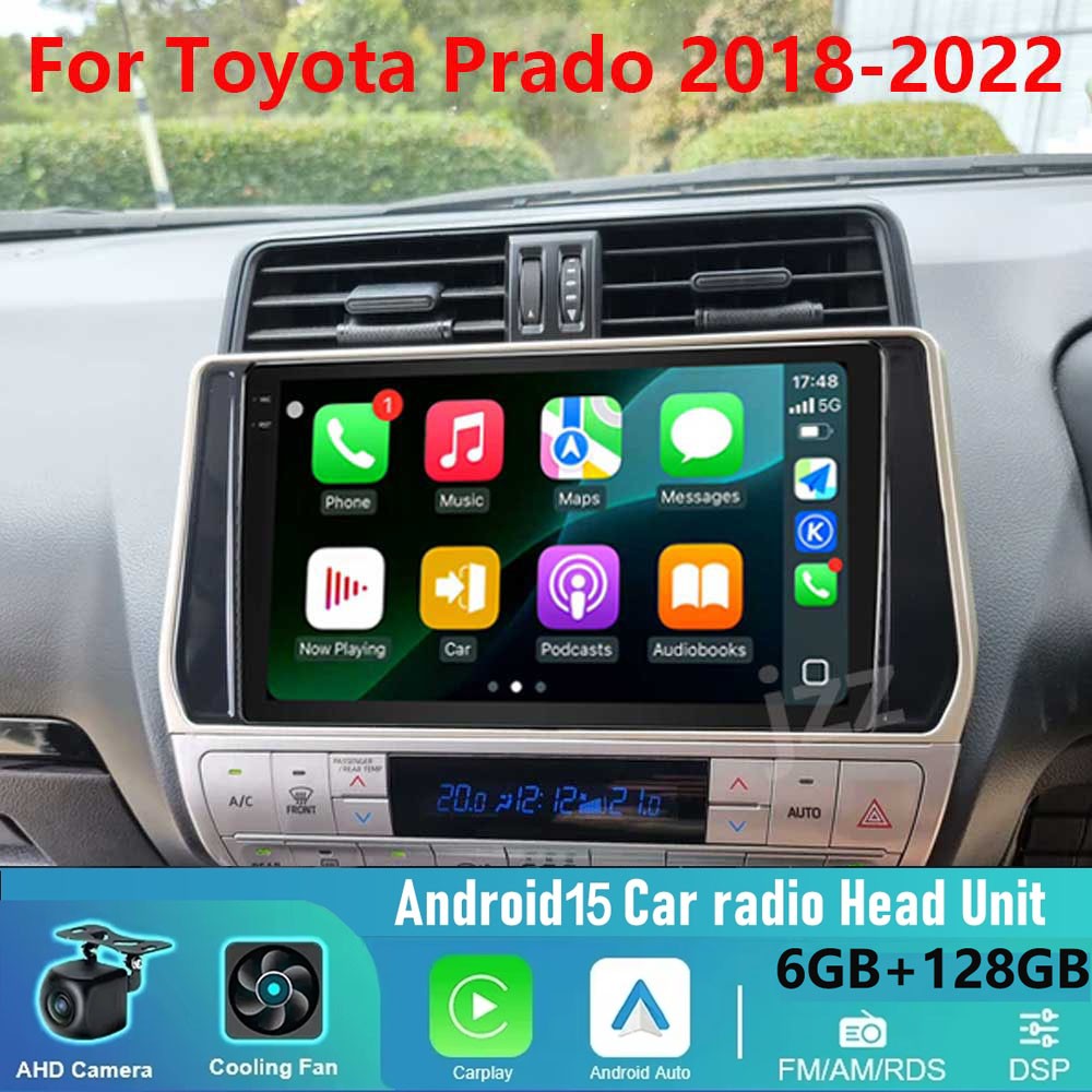 6+128GB Apple Carplay Android auto For Toyota Prado 2018-2023 Car Stereo Radio