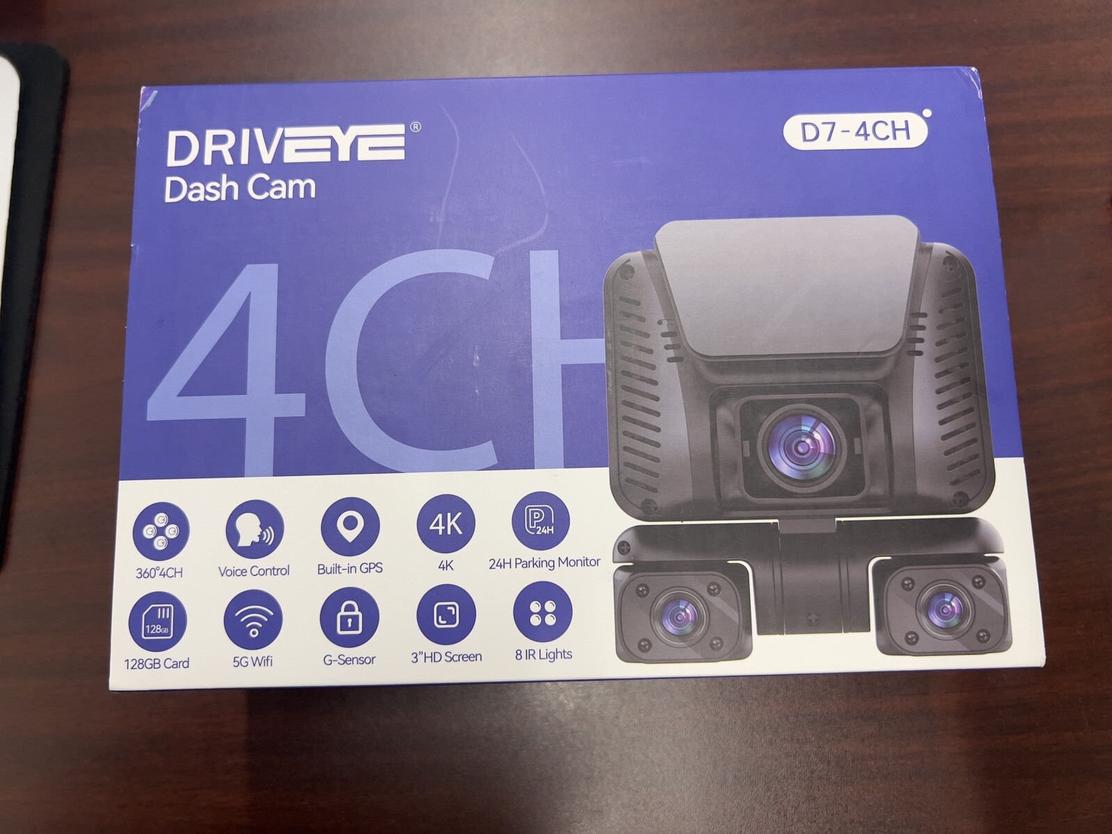 Driveye Dash Cam D7-4CH, 360 degree CH, 4k,