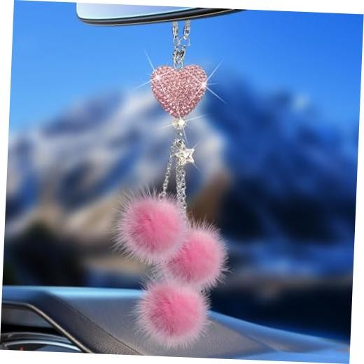 Pink Bling Car Accessories Interior for Women – Girly Crystal Car Pink-ball