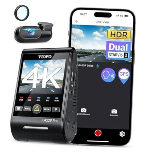 A229 Pro 4K HDR Dash Cam Front and Rear, Dual STARVIS 2 Sensors | 4K Front