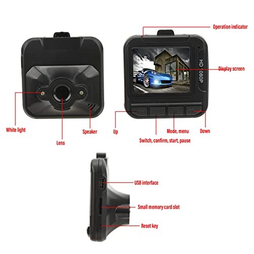 Dash Cam Front and Rear, 1.6in Color Display Screen 1080P Dash Camera for
