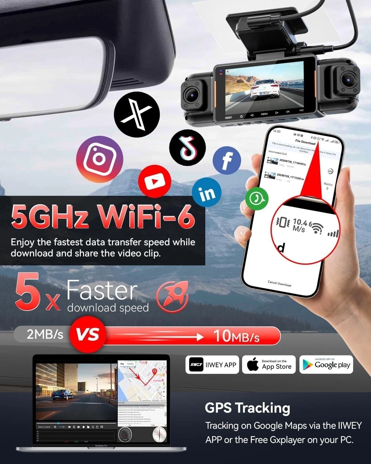 N5 PRO 4K 4 Channel Dash Cam, 360° All-Around View, 1080P Rear and Inside, 5G…
