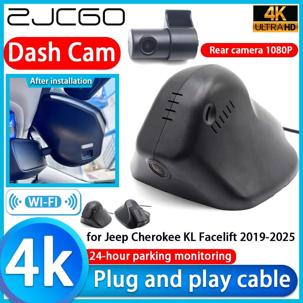 4K HD 2160P Wifi Car DVR Dash Cam Camera for Jeep Cherokee KL Facelift 2019-2025