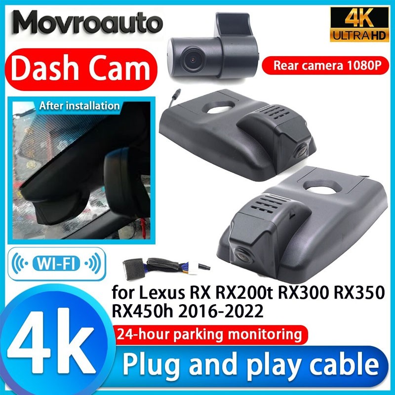 4K UHD Wifi DVR Dash Cam Camera for Lexus RX RX200t RX300 RX350 RX450h 2016-2022