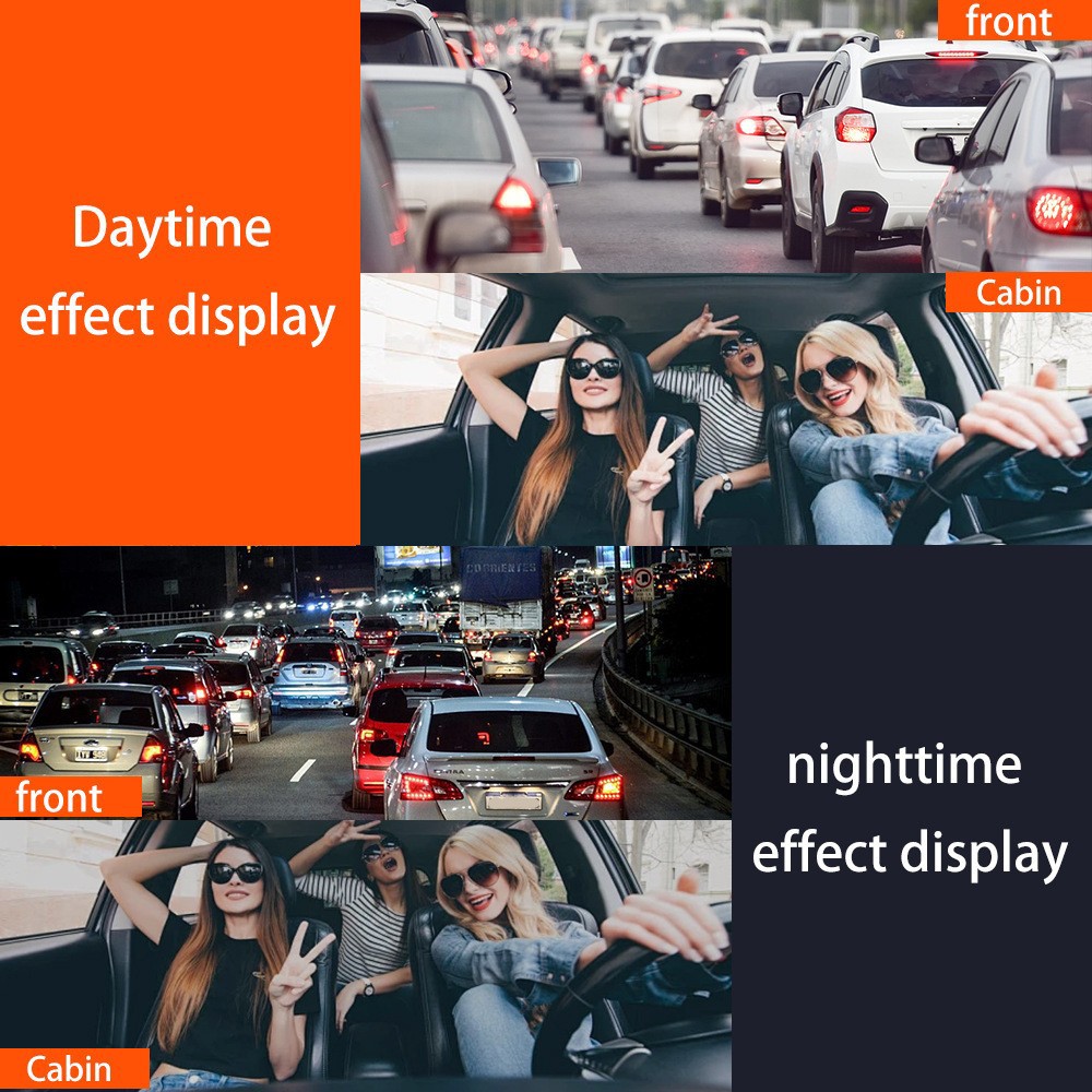 64GB 4-Channel Dash Cam Front Rear Left Right Camera,Night Vision,Loop Recording
