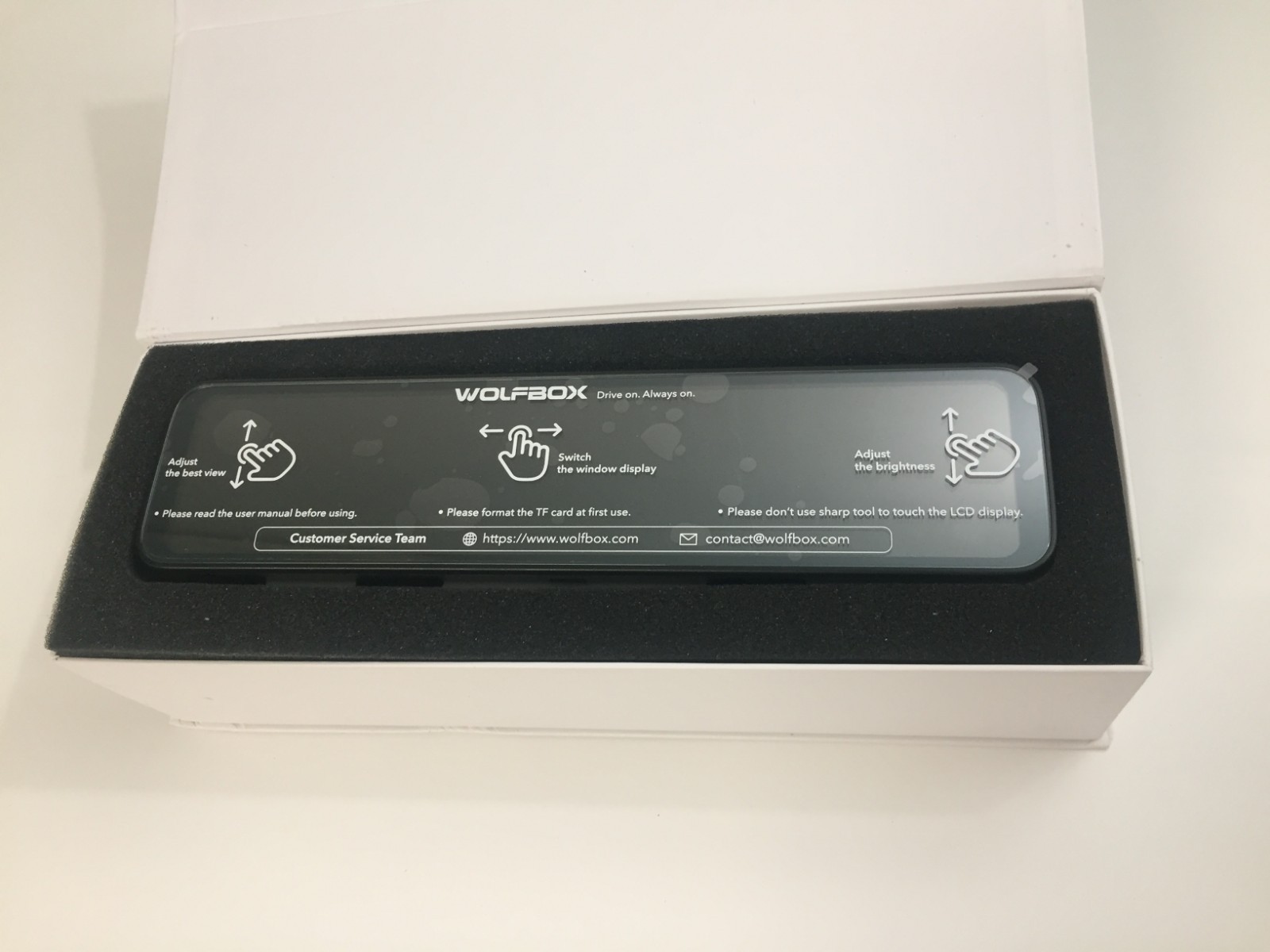WOLFBOX G890 12″ 3-Channel Rear View Mirror Camera Touch Screen With 64GB