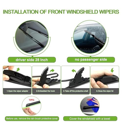 2PCS Windshield Wiper Blades for Yaris (28+12A)-Fit for Toyota Yaris 2012-2018