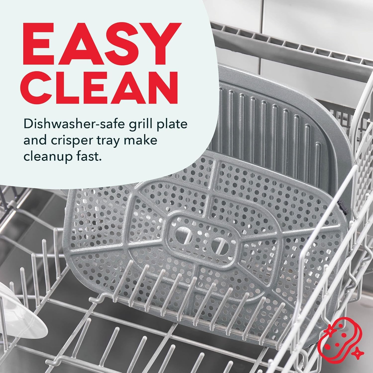 Dash Flip & Fry™ 2-in-1 Digital Grill & Air Fryer – 5-in-1, 7 Qt Capacity