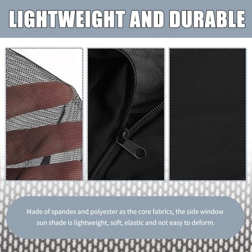 4PCS Front/Rear Car Window Shades with Zipper—Upgraded Car Shades for Side