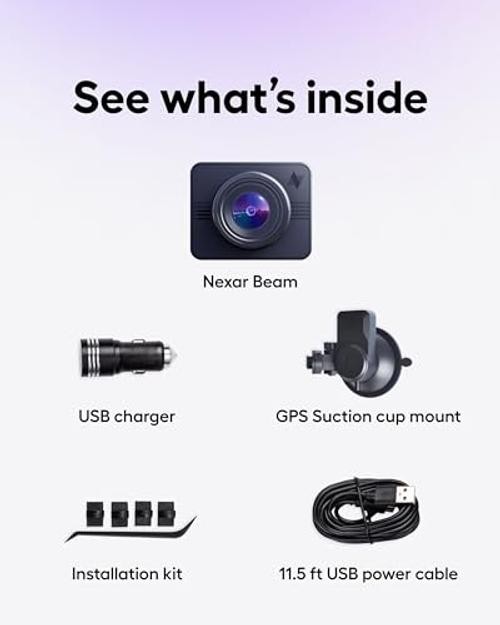 Beam GPS Dash Cam – Dash Camera for Cars with 32GB SD Card Included 32 GB