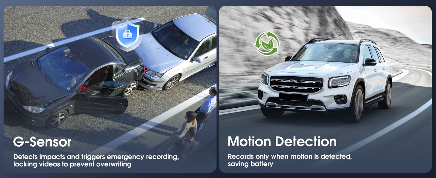4 Channel Car Dash Cam 1080P HD Camera w/Screen Parking Monitor Motion Detection