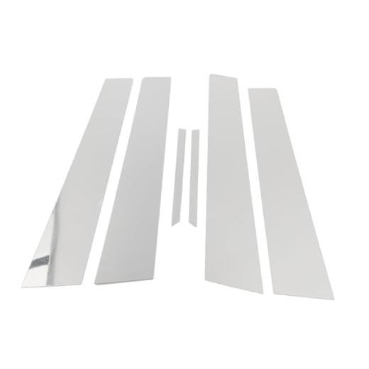 6 Pcs Door Pillar Window Trim for Cadillac CTS 2002-2007 Front Rear Silver Tone