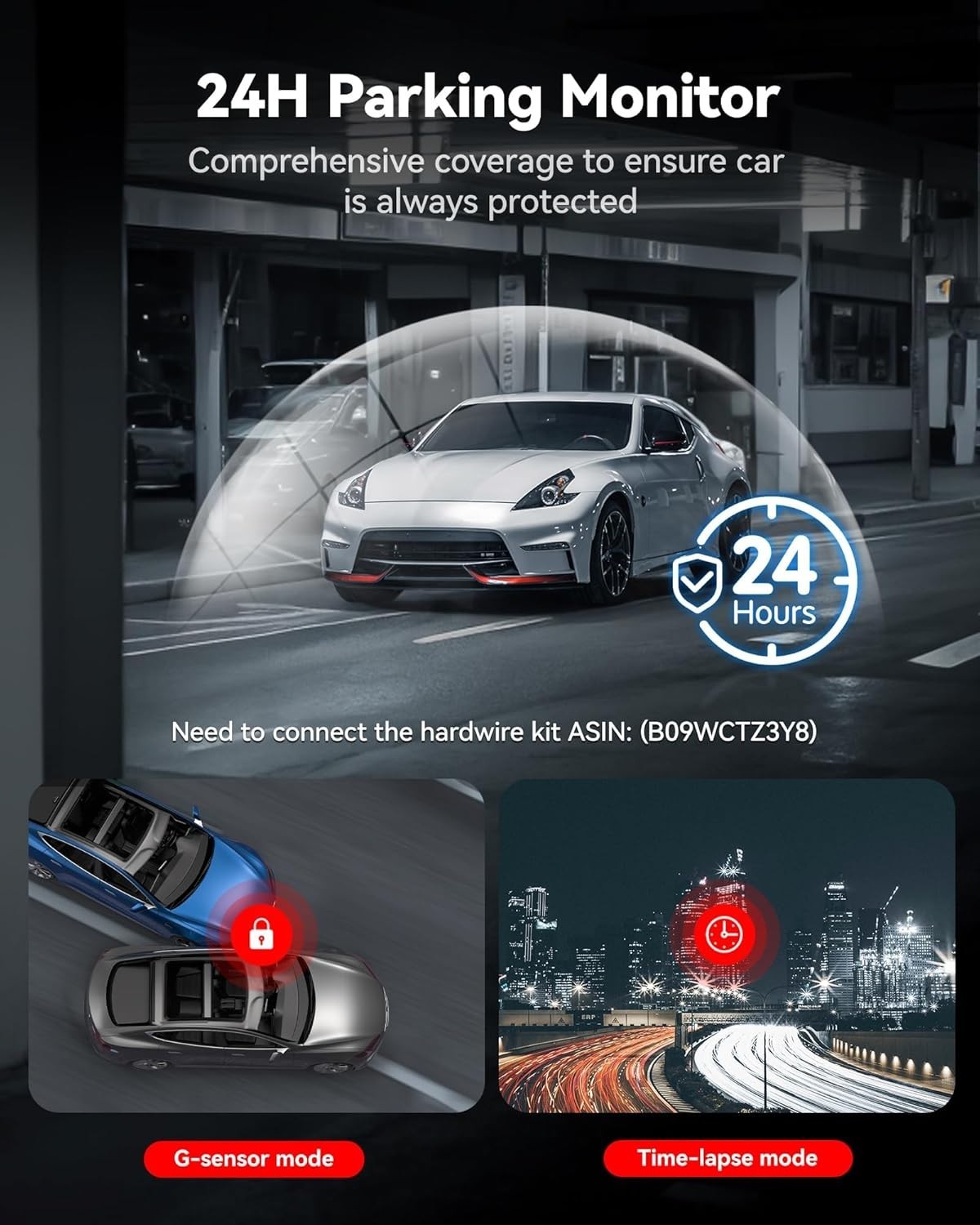 4K Dual Channel Dash Cam with NIGHT VISION & Voice Control – 128GB Included