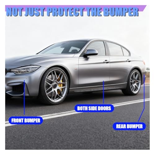 4PCS Car Bumper Guard, Anti Collision Anti Scratch Front Rear Bumper White-L