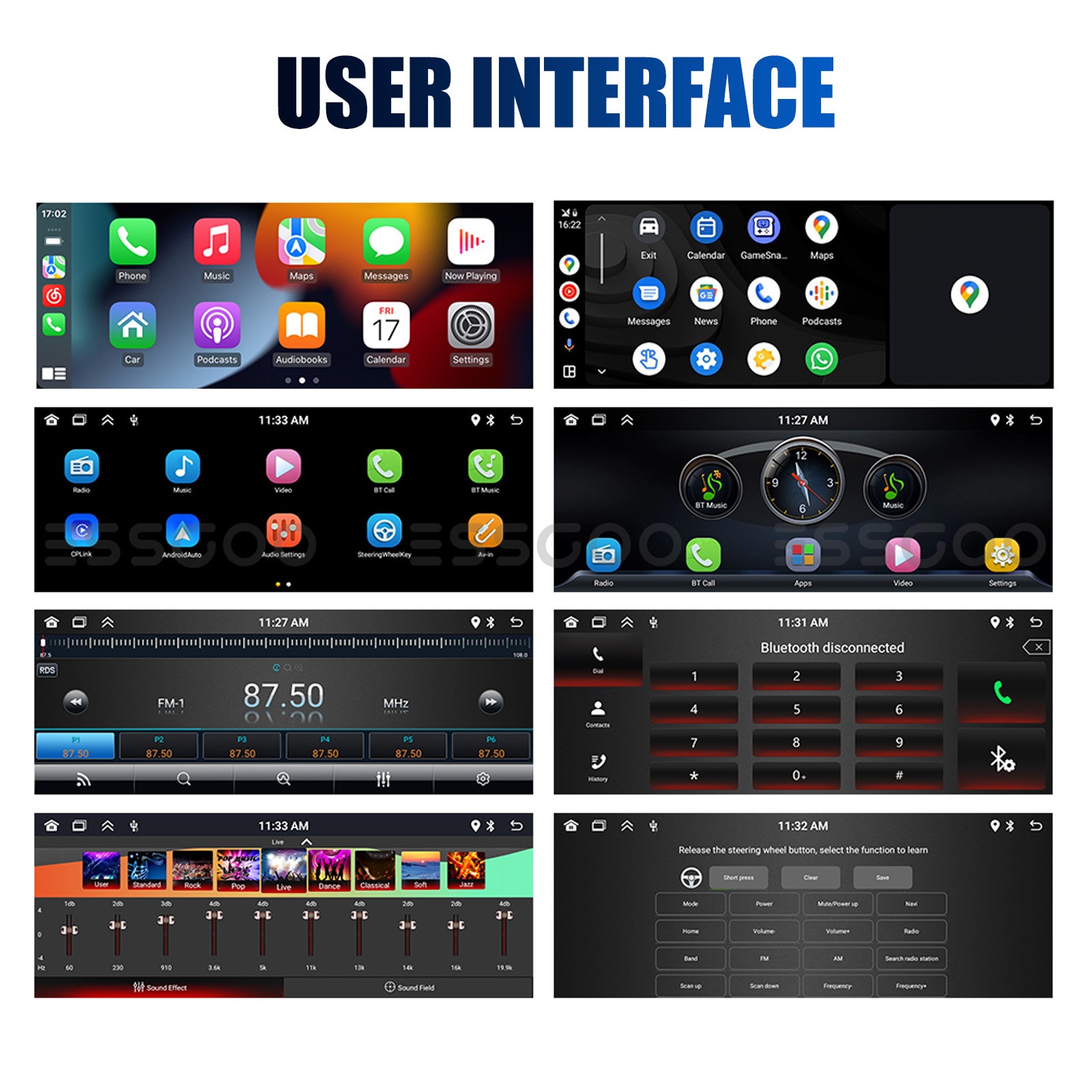 6.36″ IPS Single 1 DIN Android CAM Car Stereo Radio CarPlay Head Unit Bluetooth