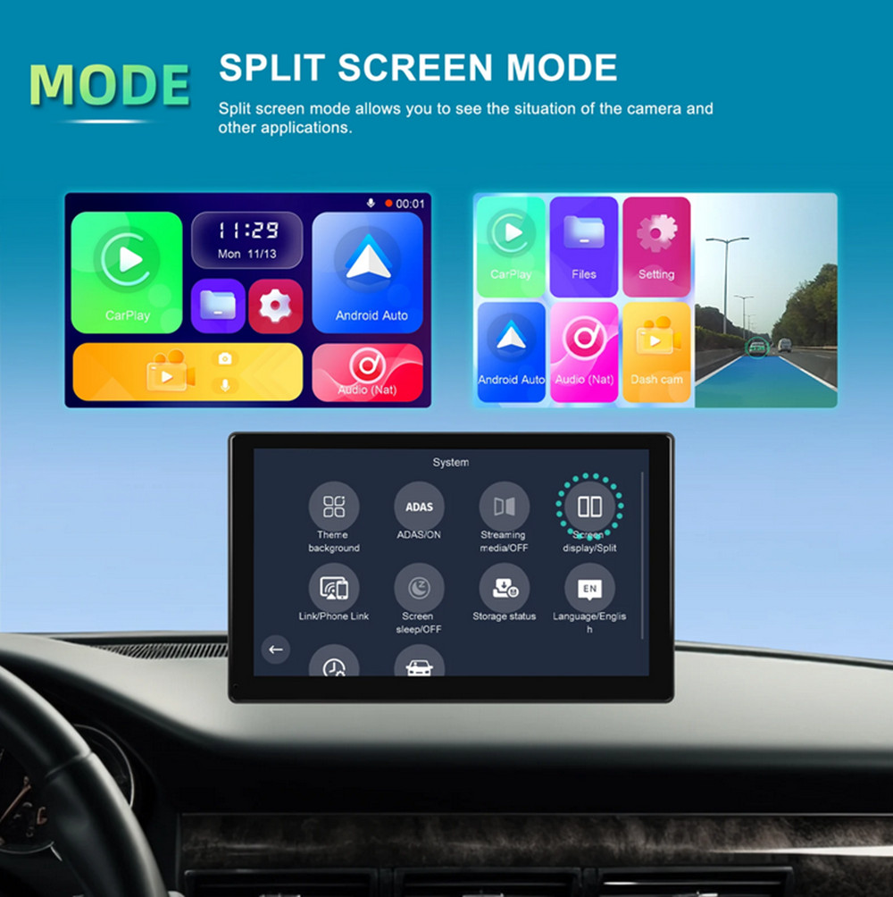 Car Dash Cam DVR Driving Video Recorder For Carplay Night Vision Mirror Link BT