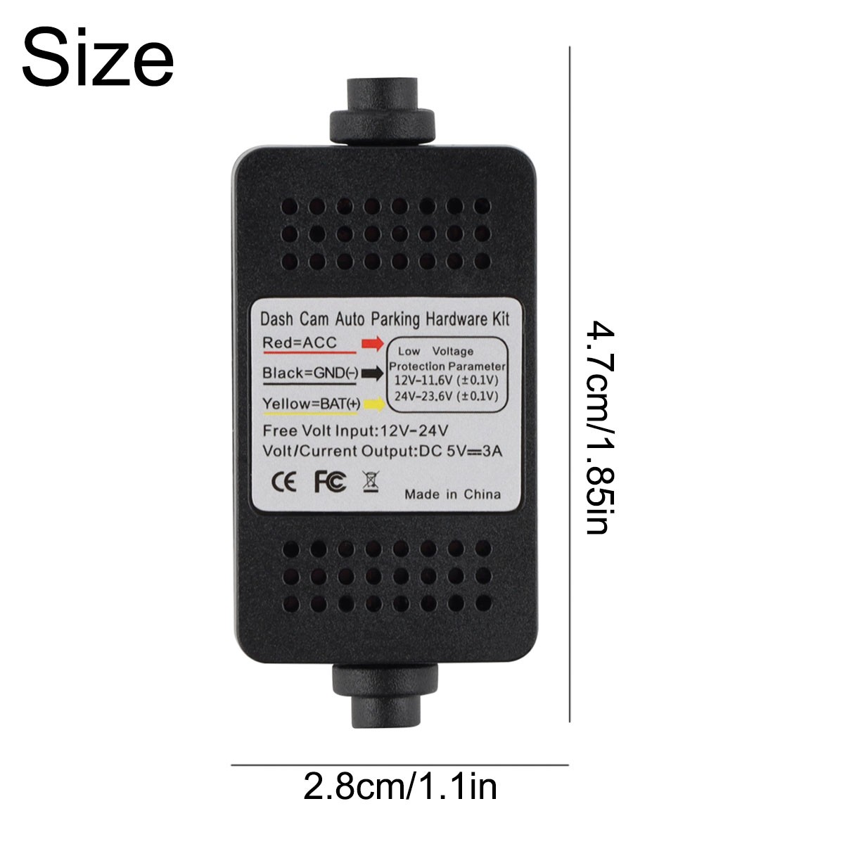 Dash Cam Hard Wire Kit 12/24V to 5V Car Charger 3A 24H Parking Monitor Buck Line