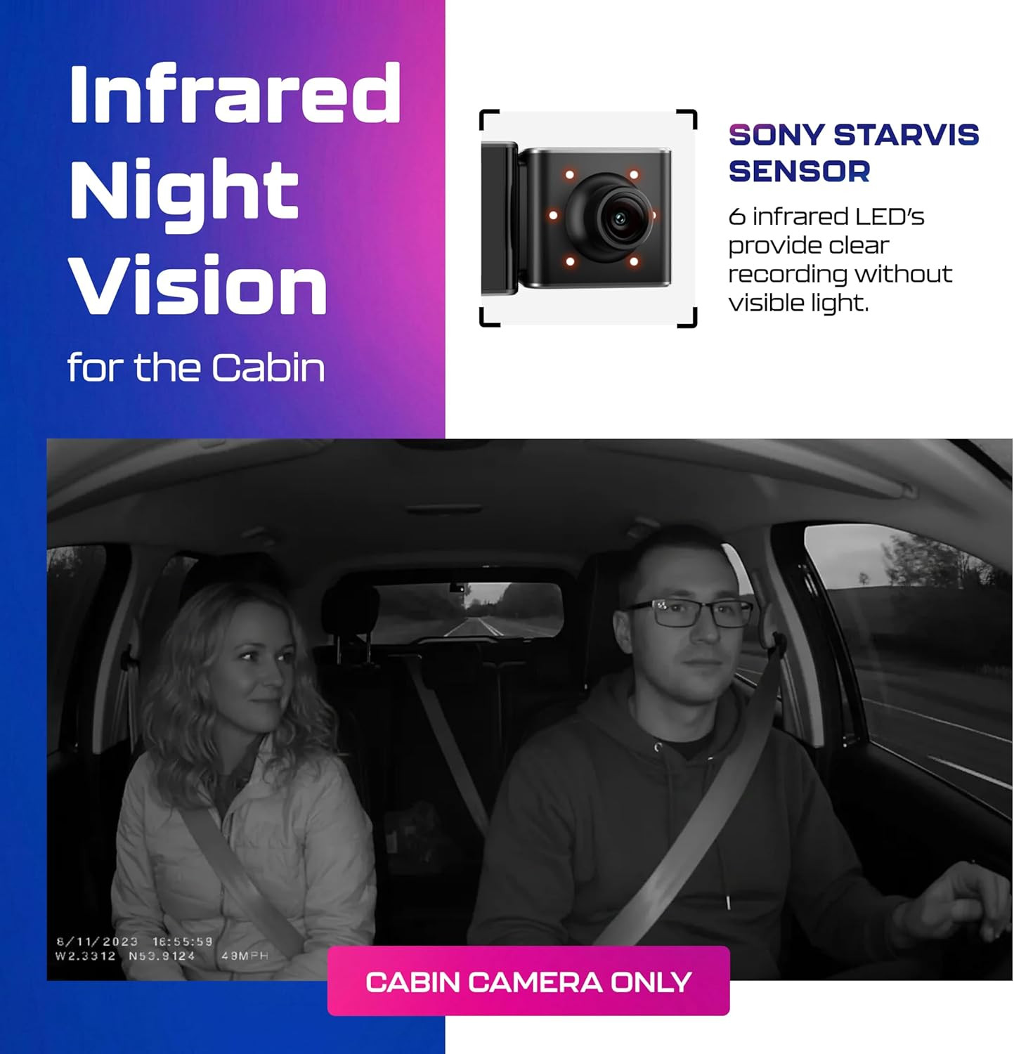 M550 3CH Dash Cam 4K – 3.19″ Screen IR Night Vision – 24H Parking Mode – 3-Chann