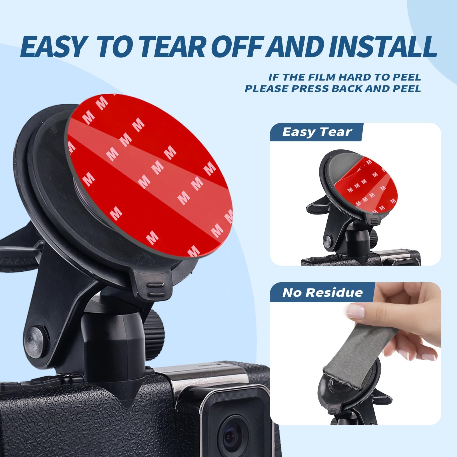6 Pcs Dash Cam Double Sided Adhesive Pads High Bond Heat Resistant Tape Car