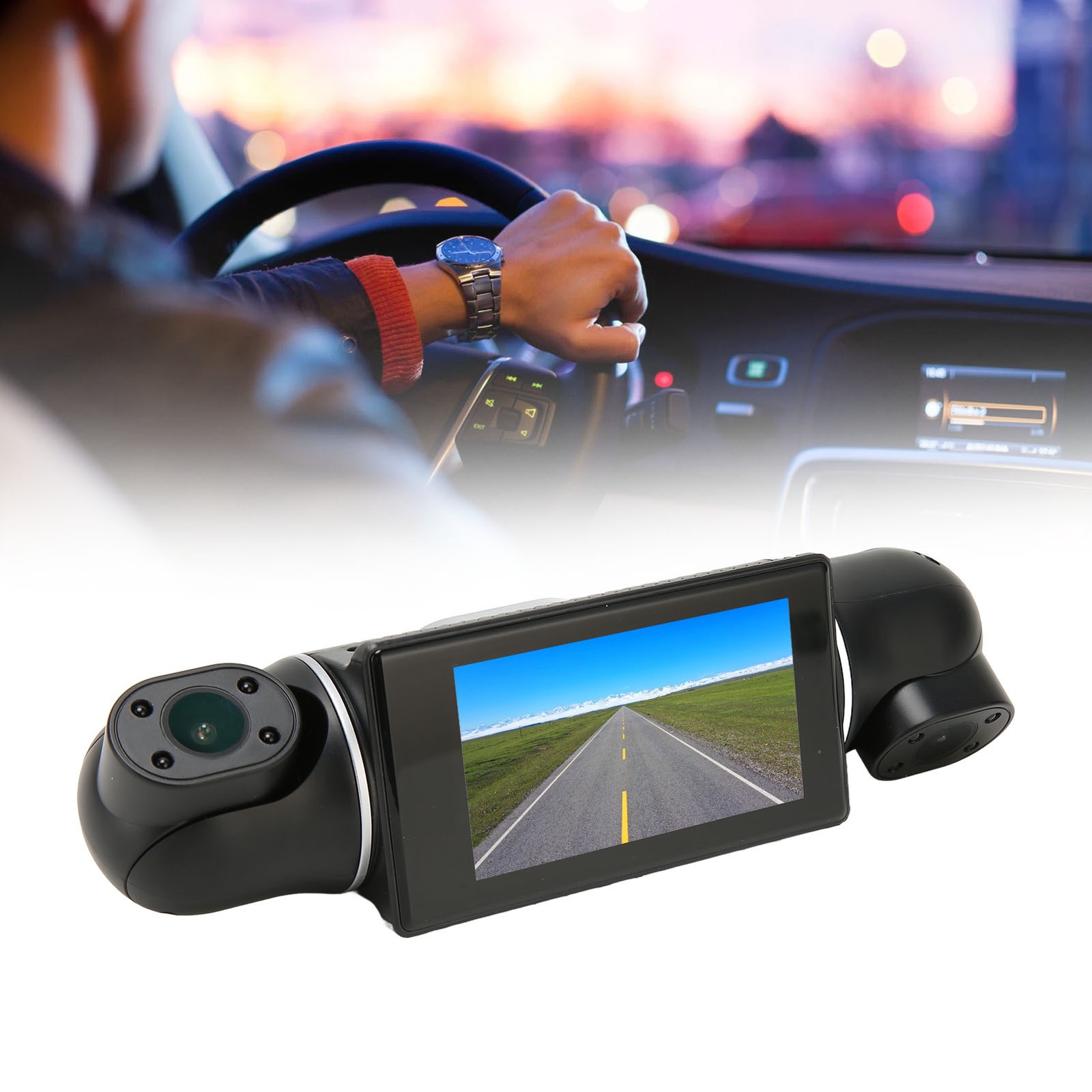 4 Channel Camera 3 Inch Display HD 1080P IR Night 360 Degrees Panoramic