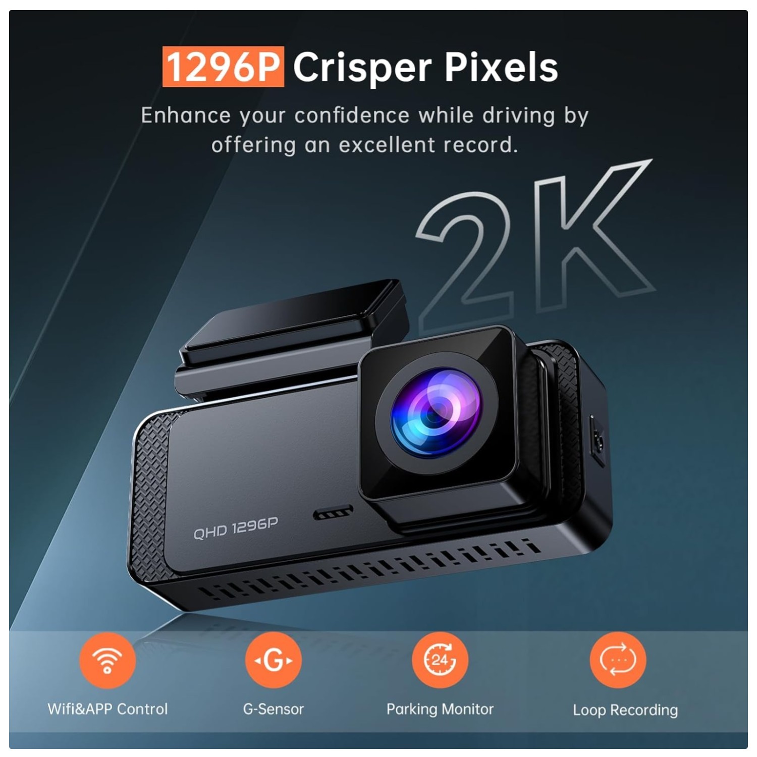 V300 Car Dash Camera, Starlight Sensor, F=1.7 Aperture, WiFi