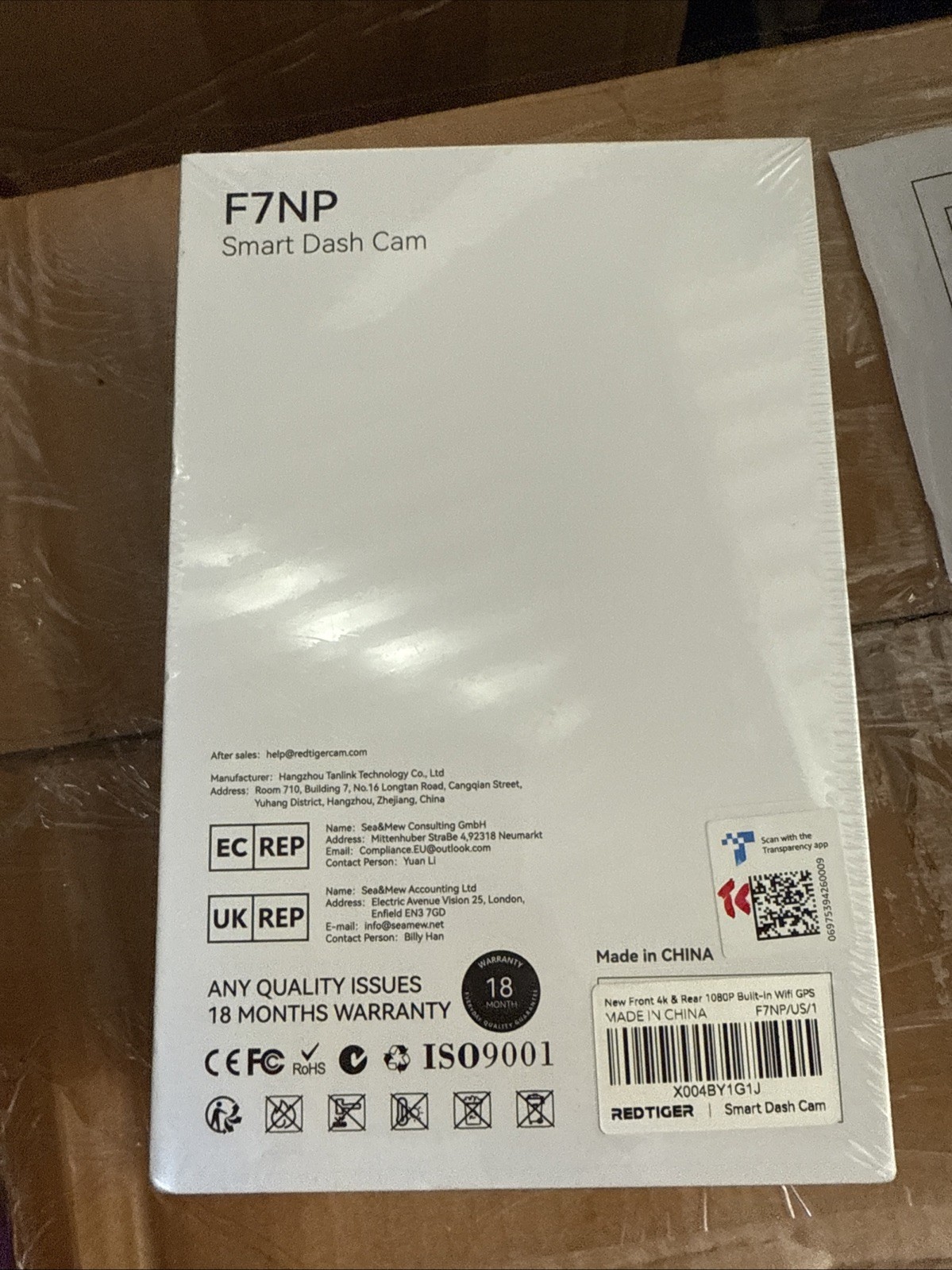 Red Tiger F7NP 4K Ultra Clear WIFI & APP Control GPS Tracking Cam, New, Sealed